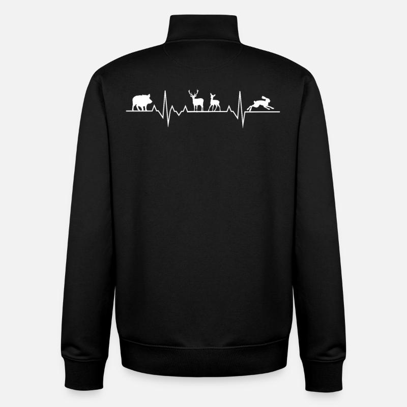 Herzschlag Jagd Jäger Wald - Unisex Organic Zip Sweatshirt von Stanley/Stella - Schwarz