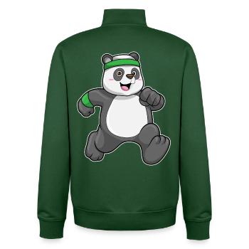 Panda Jogger Joggen Sport - Unisex Organic Zip Sweatshirt von Stanley/Stella - Flaschengrün - Hinten - AI Model Male 185 dark (185cm)