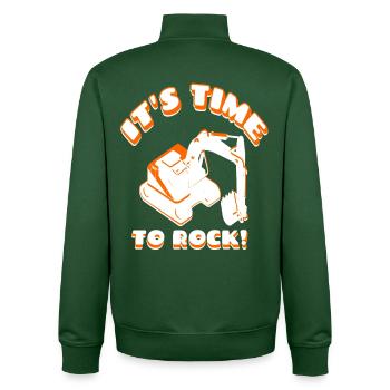 Bagger Fahrer it's time to Work - Unisex Organic Zip Sweatshirt von Stanley/Stella - Flaschengrün - Hinten - AI Model Male 185 dark (185cm)