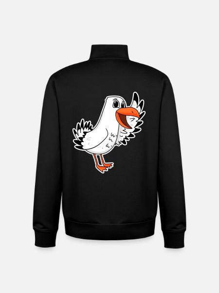 Mouette mer - Sweat zippé unisexe en coton bio Stanley/Stella - noir