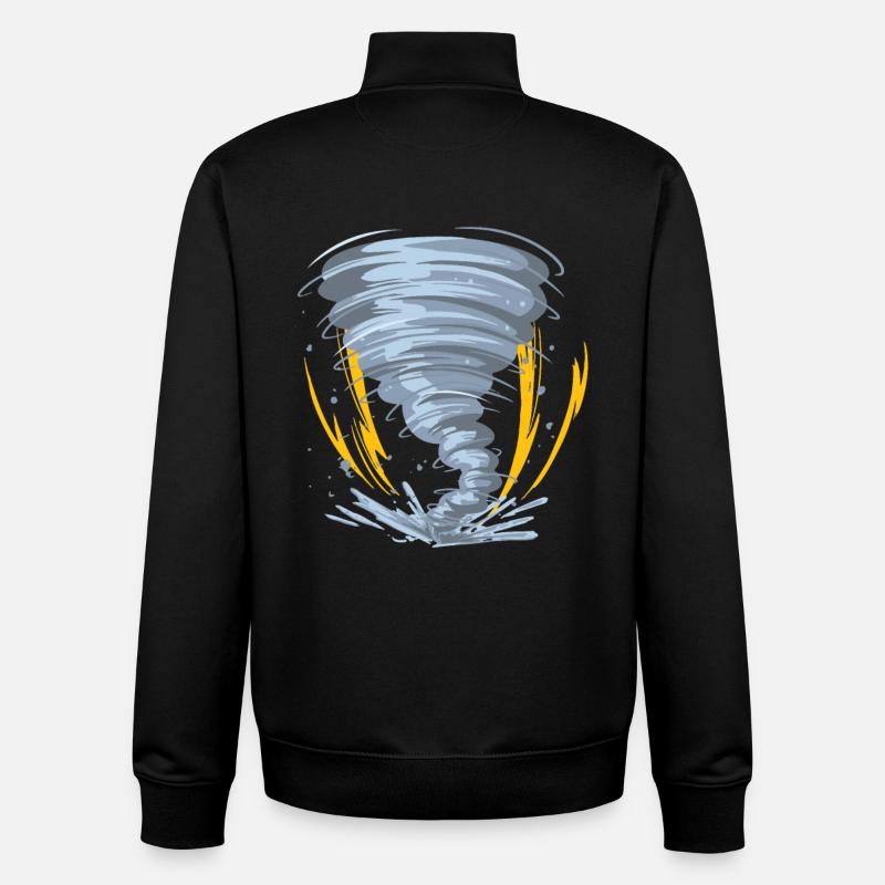Tornade Hurricane Windsturm Idée cadeau - Sweat zippé unisexe en coton bio Stanley/Stella - noir