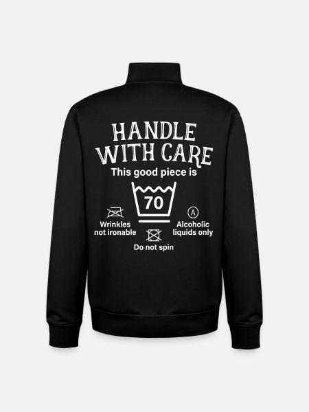 Manipuler avec précaution 70ème anniversaire - Sweat zippé unisexe en coton bio Stanley/Stella - noir