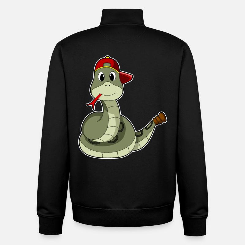 Serpent avec casquette - Sweat zippé unisexe en coton bio Stanley/Stella - noir