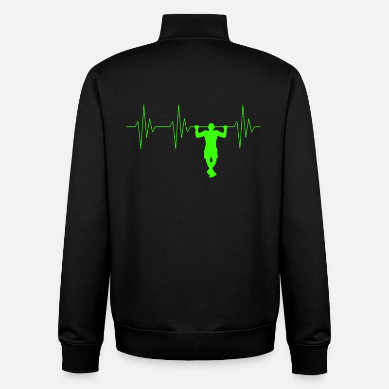 Pull-up heartbeat - Unisex Organic Zip Sweatshirt by Stanley/Stella - black