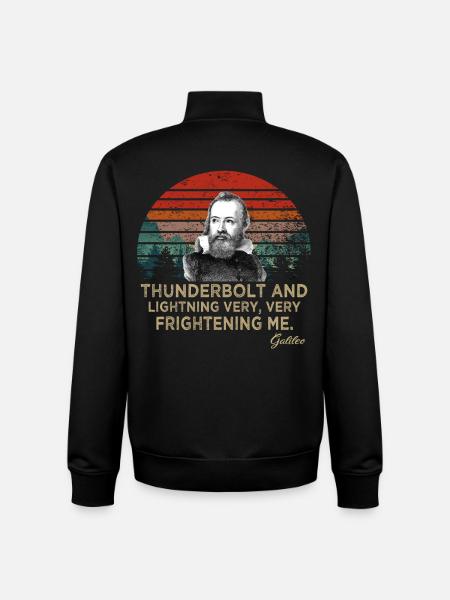 Thunderbolt and lightning Galileo Astronomy - Unisex Organic Zip Sweatshirt by Stanley/Stella - black