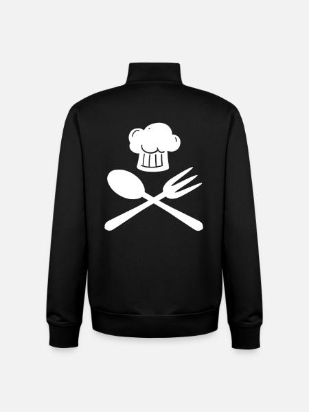 Bonnet cuisinier cuiller fourche fourche - Sweat zippé unisexe en coton bio Stanley/Stella - noir