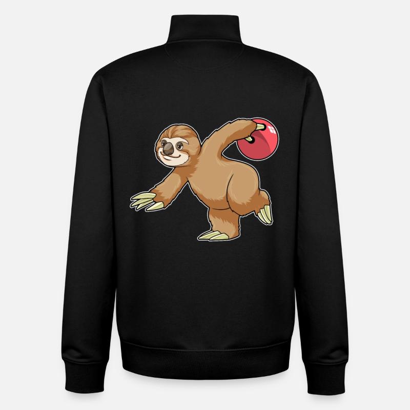 Faultier Bowling Bowlingkugel - Unisex Organic Zip Sweatshirt von Stanley/Stella - Schwarz