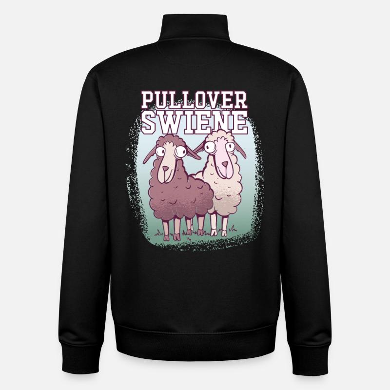 Pulloverswiene Plattdeutsch Ostfriesisch Moutons - Sweat zippé unisexe en coton bio Stanley/Stella - noir