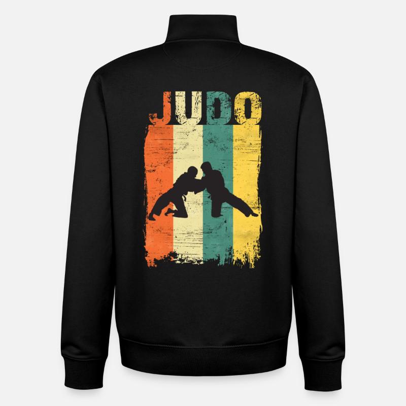 Judo - Sweat zippé unisexe en coton bio Stanley/Stella - noir