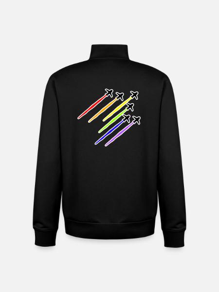 LGBT avion - Sweat zippé unisexe en coton bio Stanley/Stella - noir