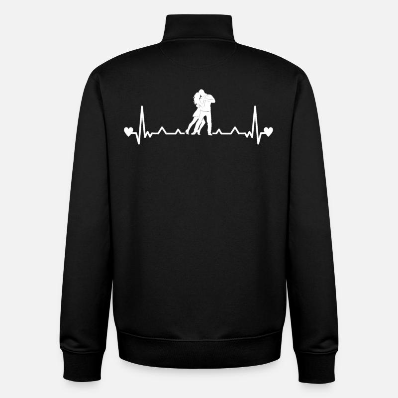 Tango Argentino Heartbeat Milonga - Unisex Organic Zip Sweatshirt by Stanley/Stella - black