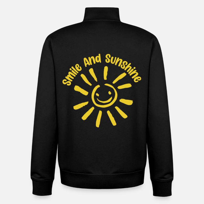 Sourire et soleil Attitude positive - Sweat zippé unisexe en coton bio Stanley/Stella - noir