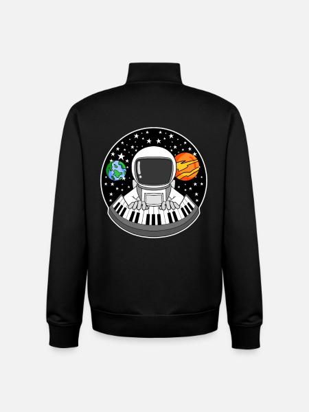L’astronaute joue du piano - Sweat zippé unisexe en coton bio Stanley/Stella - noir