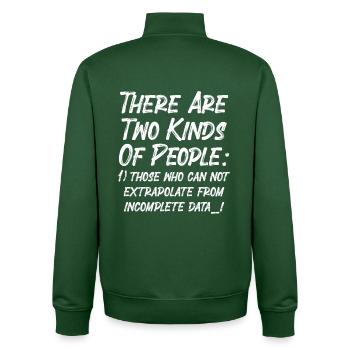 Unvollständige Daten Funny Science Nerd - Unisex Organic Zip Sweatshirt von Stanley/Stella - Flaschengrün - Hinten - AI Model Male 185 dark (185cm)