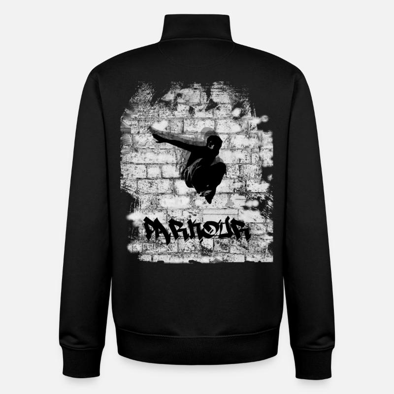 Parkour - Sweat zippé unisexe en coton bio Stanley/Stella - noir