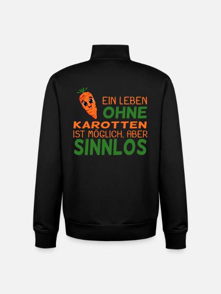 Karotten Spruch lustig - Unisex Organic Zip Sweatshirt von Stanley/Stella - Schwarz