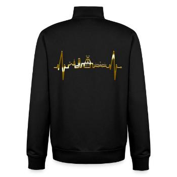 Bochum Battement de Coeur Bochumer Skyline Natale Ruhrpott - Sweat zippé unisexe en coton bio Stanley/Stella - noir - Dos - AI Model Male 185 light (185cm)