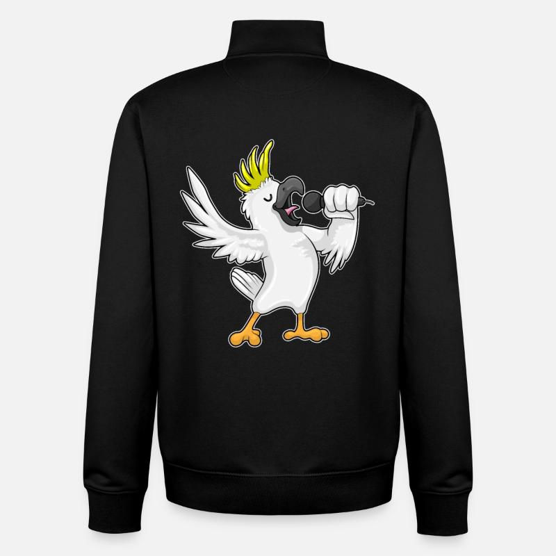 Perroquet en chanteur avec micro - Sweat zippé unisexe en coton bio Stanley/Stella - noir