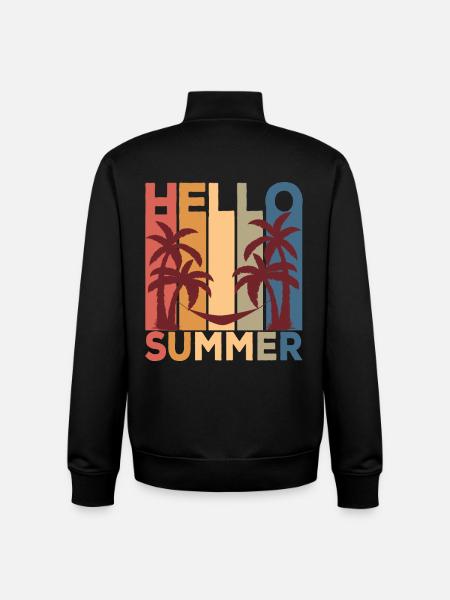 Hello Summer Palms Retro - Unisex Organic Zip Sweatshirt by Stanley/Stella - black