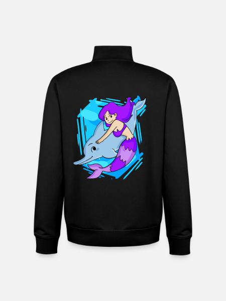 Meerjungfrau mit Delfin - Unisex Organic Zip Sweatshirt von Stanley/Stella - Schwarz