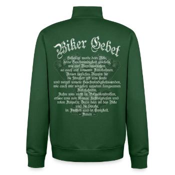 Biker Ora pour moto pilote Chopper Rocker MC - Sweat zippé unisexe en coton bio Stanley/Stella - vert bouteille - Dos - AI Model Male 185 dark (185cm)
