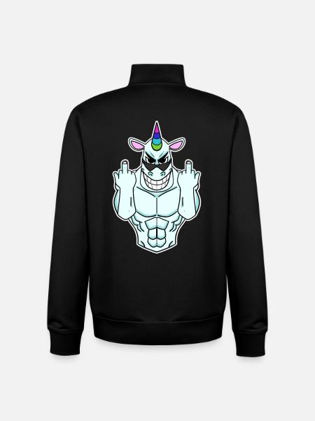 Einhorn Mittelfinger - Unisex Organic Zip Sweatshirt von Stanley/Stella - Schwarz