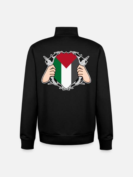 Palestine - Sweat zippé unisexe en coton bio Stanley/Stella - noir