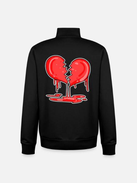 broken heart - Unisex Organic Zip Sweatshirt by Stanley/Stella - black