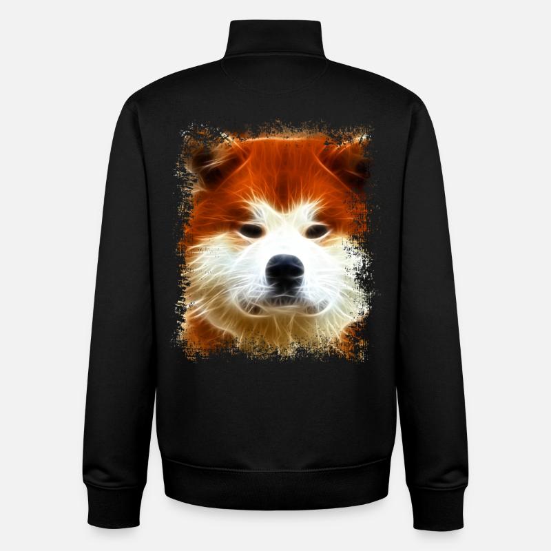 Akita - Sweat zippé unisexe en coton bio Stanley/Stella - noir