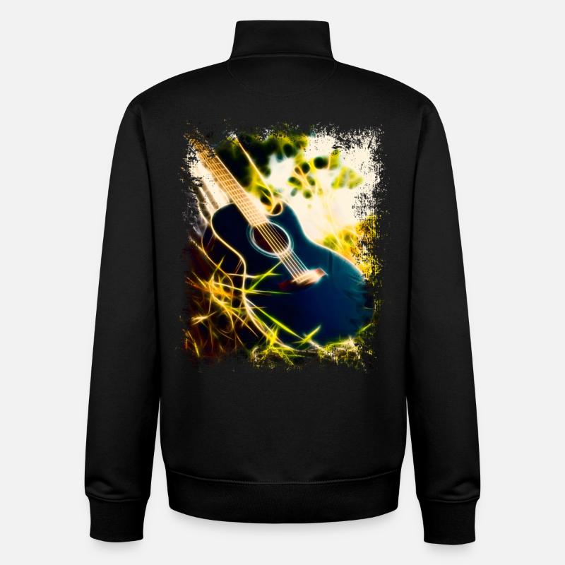 Guitar in the grass - Unisex Organic Zip Sweatshirt by Stanley/Stella - black