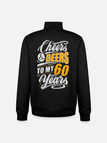 60th birthday beer lover - Unisex Organic Zip Sweatshirt by Stanley/Stella - black