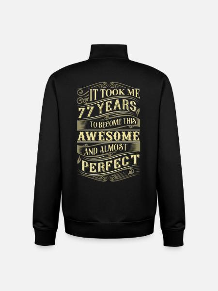 77th birthday - Unisex Organic Zip Sweatshirt by Stanley/Stella - black