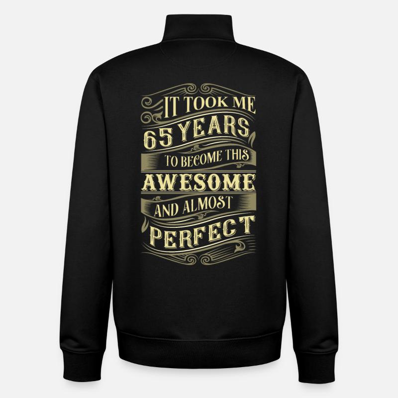 65e anniversaire - Sweat zippé unisexe en coton bio Stanley/Stella - noir
