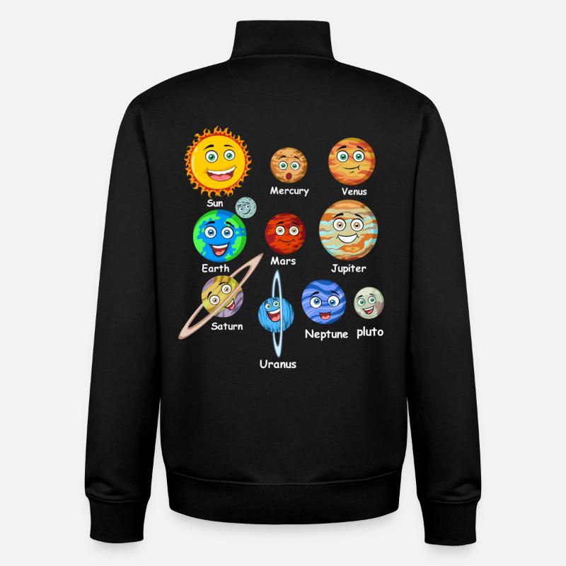 Solar system planets - Unisex Organic Zip Sweatshirt by Stanley/Stella - black