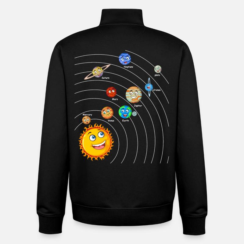 Sonnensystem - Unisex Organic Zip Sweatshirt von Stanley/Stella - Schwarz
