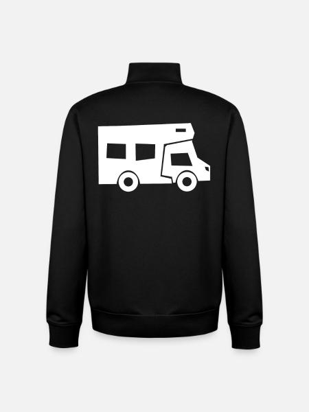 Caravan Camper Camping Camper - Unisex Organic Zip Sweatshirt by Stanley/Stella - black