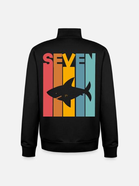 Requin 7 ans enfants - Sweat zippé unisexe en coton bio Stanley/Stella - noir