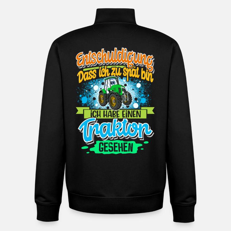 Traktor Lustiger Spruch Kinder - Unisex Organic Zip Sweatshirt von Stanley/Stella - Schwarz