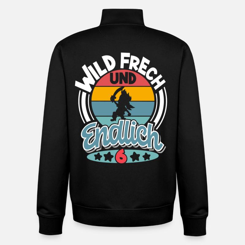 Pirat 6. Geburtstag Kinder - Unisex Organic Zip Sweatshirt von Stanley/Stella - Schwarz