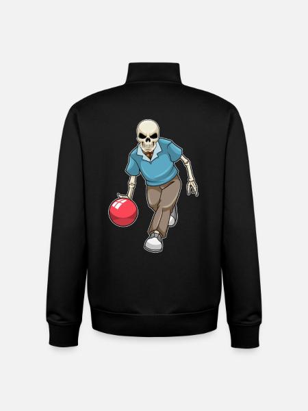 Skeleton Bowling Bowling Ball - Unisex Organic Zip Sweatshirt by Stanley/Stella - black