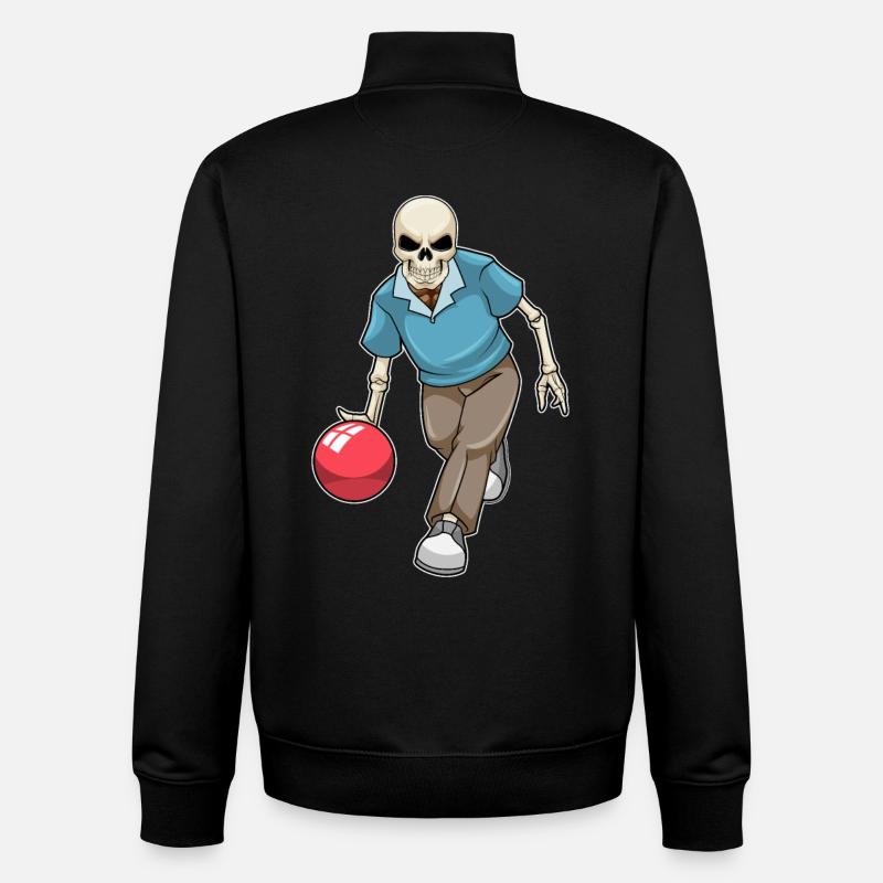 Skelett Bowling Bowlingkugel - Unisex Organic Zip Sweatshirt von Stanley/Stella - Schwarz