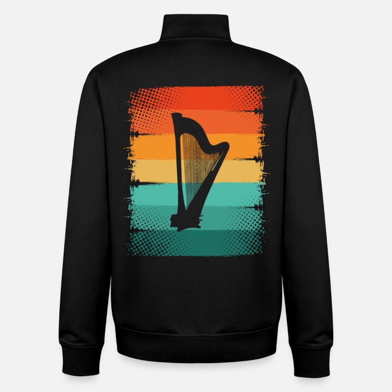 Harfe - Unisex Organic Zip Sweatshirt von Stanley/Stella - Schwarz