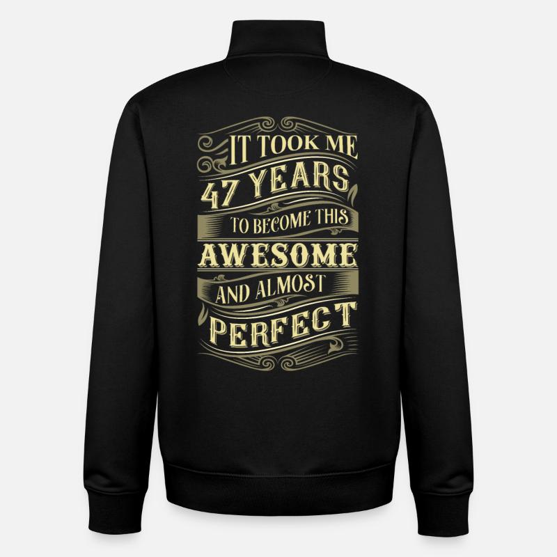 47e anniversaire - Sweat zippé unisexe en coton bio Stanley/Stella - noir