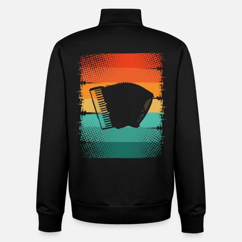 Accordéon - Sweat zippé unisexe en coton bio Stanley/Stella - noir