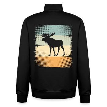 Elk - Unisex Organic Zip Sweatshirt by Stanley/Stella - black - Back - AI Model Male 185 light (185cm)