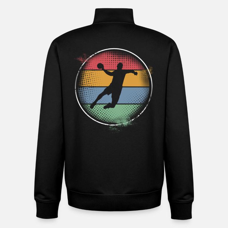 Handball - Sweat zippé unisexe en coton bio Stanley/Stella - noir