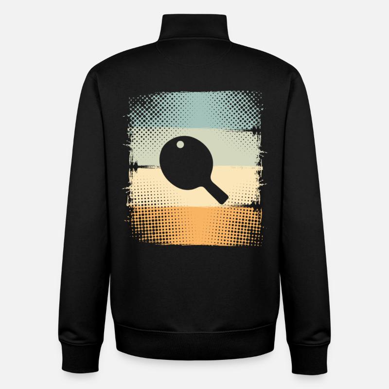 Ping-pong - Sweat zippé unisexe en coton bio Stanley/Stella - noir