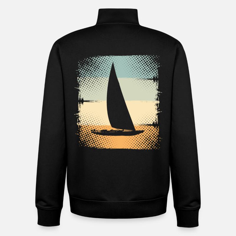 Sailing ship - Unisex Organic Zip Sweatshirt by Stanley/Stella - black