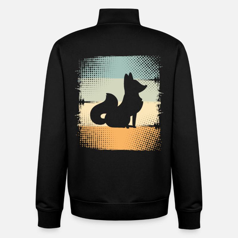 Renard - Sweat zippé unisexe en coton bio Stanley/Stella - noir