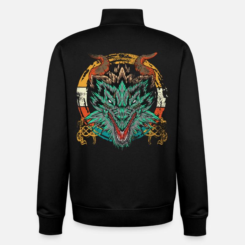 Drache, Drachen, asiatischer Drache - Unisex Organic Zip Sweatshirt von Stanley/Stella - Schwarz